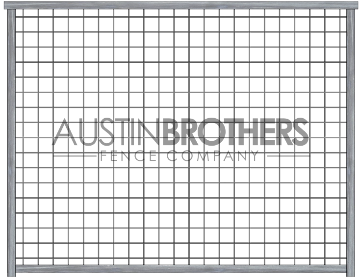 3D mockup of a steel bull panel fence.