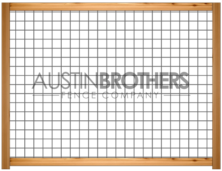 3D mockup of wooden bull panel fence.