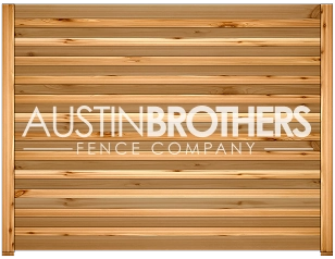 3D design mockup of a horizontal wooden fence offered by Austin Brothers Fence Company.