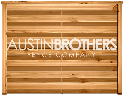 3D design mockup of a horizontal wooden fence offered by Austin Brothers Fence Company.