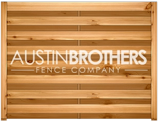 3D design mockup of a horizontal wooden fence offered by Austin Brothers Fence Company.