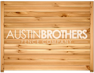3D design mockup of a horizontal wooden fence offered by Austin Brothers Fence Company.