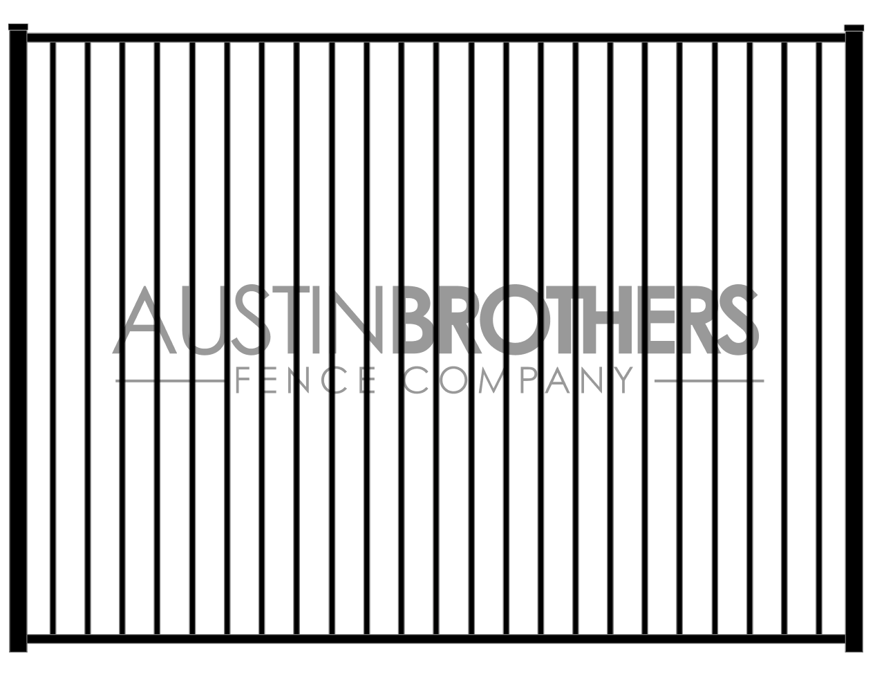 3D model of a black iron fence.