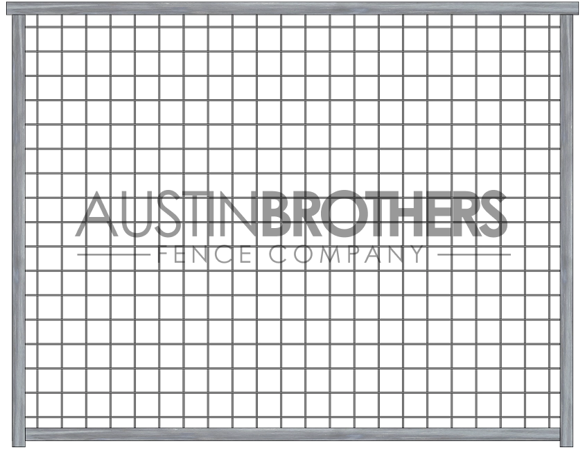 3D mockup of a steel bull panel fence.