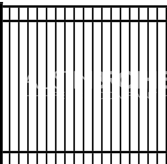 3D design mockup of an iron fence.
